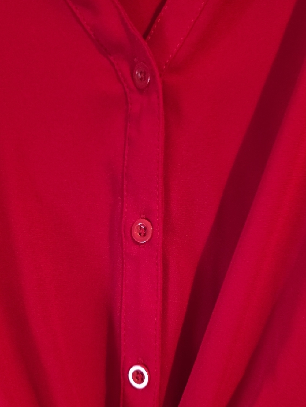 torrid Red Tie-Front Flutter Sleeve Tunic - Picture 3 of 5